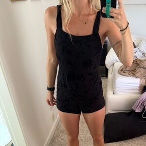 Black embroidered Romper